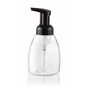 250 ml Clear PET Bottle with Black Foaming Pump