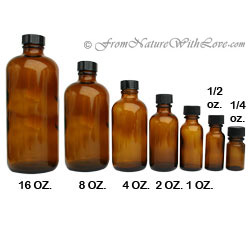 Amber Boston Round Glass Bottles - 16 oz