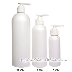16 oz. HDPE Cosmo Round Bottle With White Pump