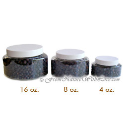8 oz. Clear Oval PET Jars with White Caps